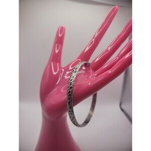Vintage Premier Designs Bracelet Bangle Silver‎ Tone Hammered Design Jewelry